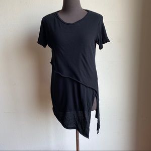 Zara sz S asymmetrical short sleeve shirt